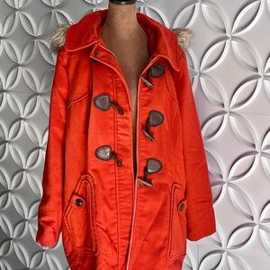 CoffeeShop Women's Red Toggle Puffer Coat
C1